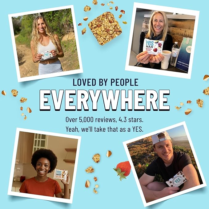 The YES Bar ??Strawberry Coconut ??Plant Based Protein, Decadent Snack Bar ??Vegan, Paleo, Gluten