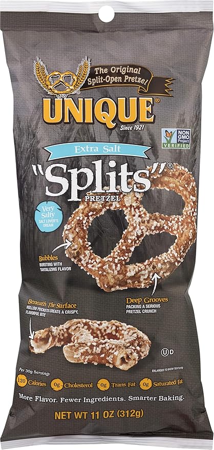 Unique Pretzel Splits Extra Salt, 11 oz (Packaging may vary)