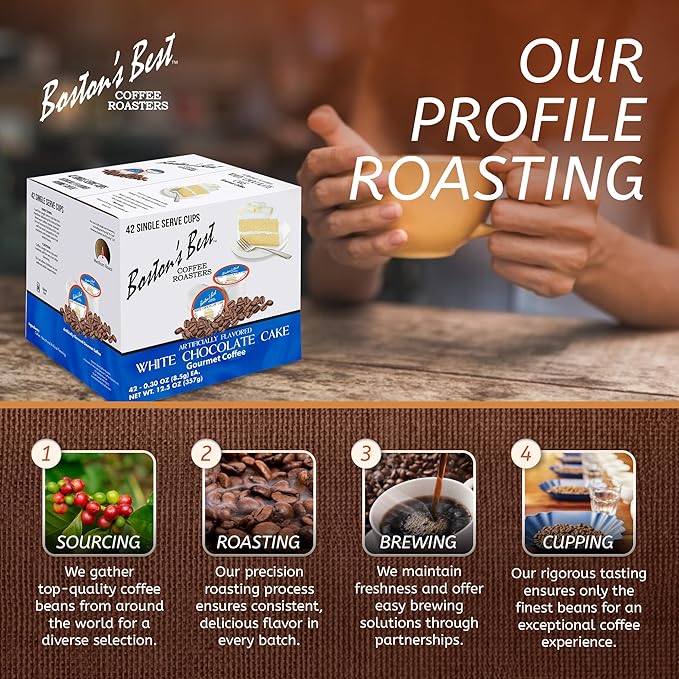 Boston’s Best - White Chocolate Cake Flavored Delicious Gourmet Coffee Compatible with Keurig