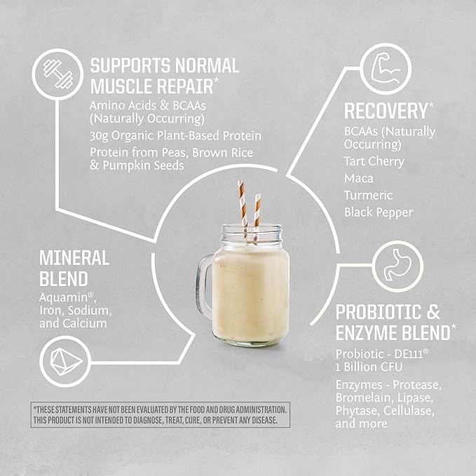 Sunwarrior Organic Plant Based Protein Powder | Vegan Organic Protein Powder with BCAA Amino Acids