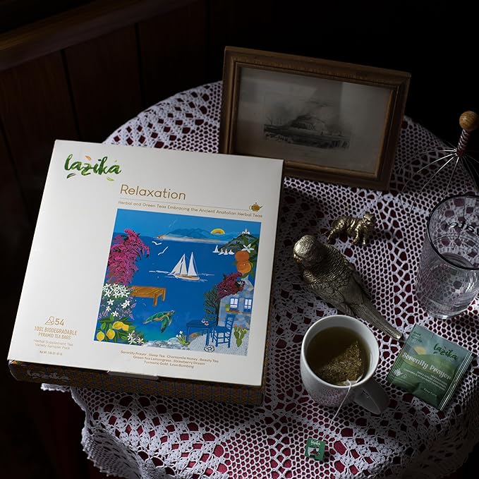 Lazika Herbal Tea Variety Pack with Lovely Presentation Box, 54 Counts, Relaxation Tea Assortment