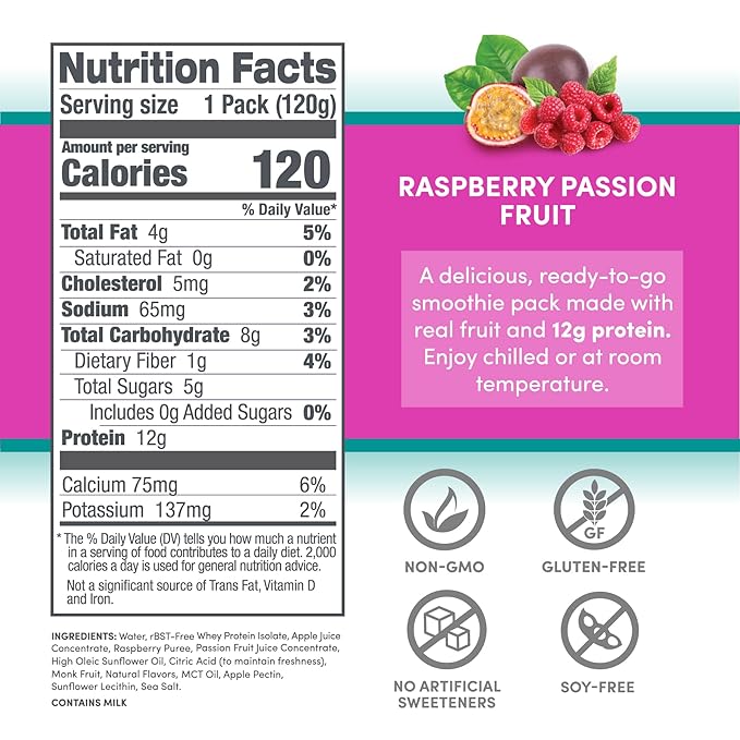 Designer Wellness Protein Smoothie, Real Fruit, 12g Protein, Low Carb, Zero Added Sugar