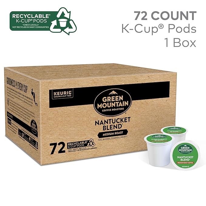 Green Mountain Coffee Roasters Nantucket Blend, Single-Serve Keurig K-Cup Pods, Medium Roast Coffee