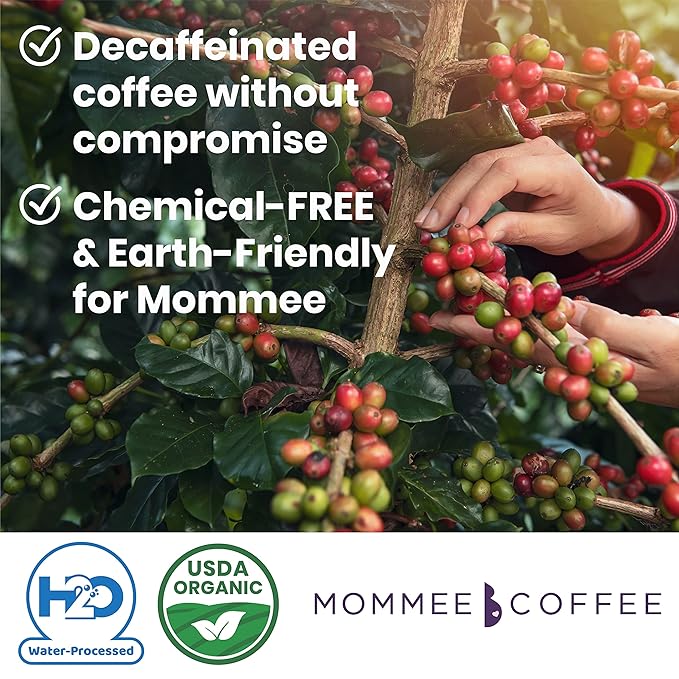 Mommee Coffee Quarter Caf Low Acid Whole Organic Coffee Beans - 100% Arabica Organic 1/4 Caff