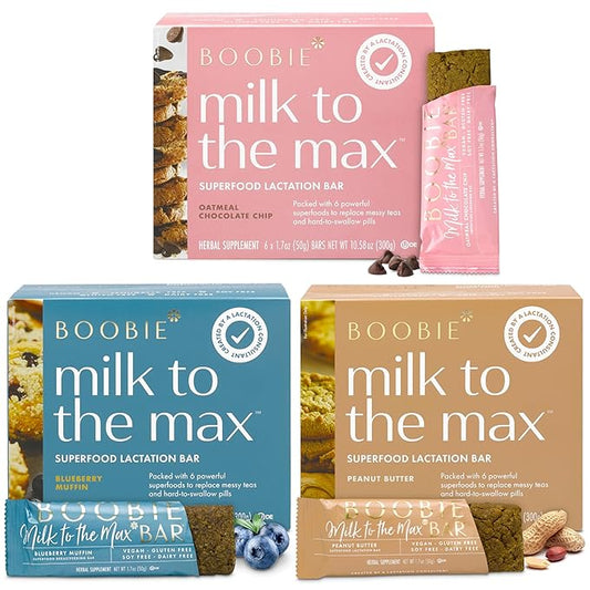 Boobie Bar Superfood Lactation Bar Variety Pack, Lactation Snacks for Breastfeeding Moms to