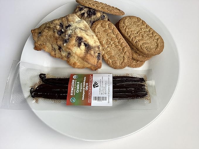 6 Organic Vanilla Beans Madagascar Grade A for Extract, Cooking and Baking by FITNCLEAN VANILLA|