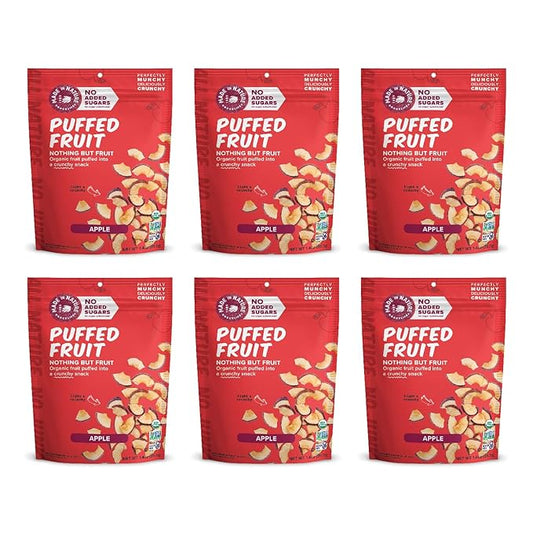 Made In Nature Organic Puffed Fruit, Apple, 1.4 Ounce Bag (Pack of 6) - Vegan Snack, Non-GMO
