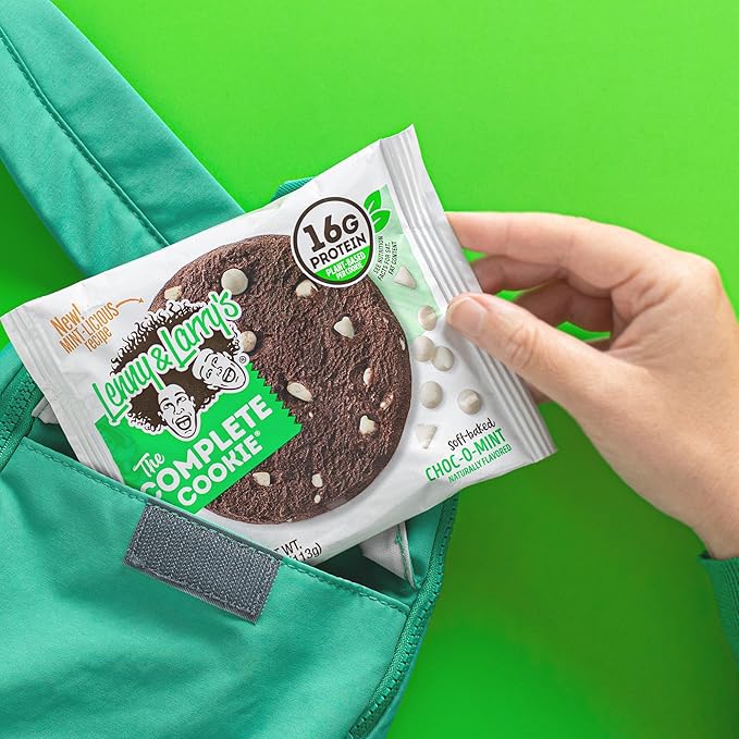 Lenny & Larry's The Complete Cookie, Choc-O-Mint, Soft Baked, 16g Plant Protein, Vegan, Non-GMO, 4