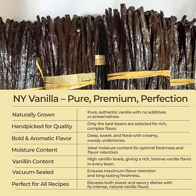 50 Vanilla Beans Grade A+, | Gourmet Whole Vanilla Bean Pods For Making Extract & Baking, Cooking