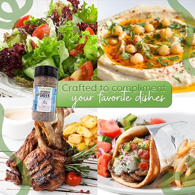 FreshJax® Organic Greek Seasoning – 2.8 oz | Mediterranean Herb & Spice Blend for Cooking, Lamb