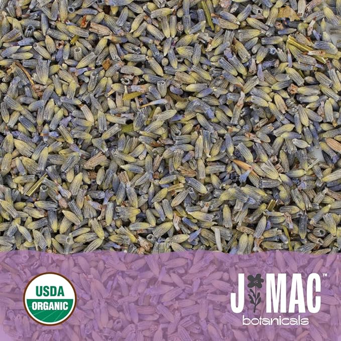 J MAC BOTANICALS, Organic Lavender Flower (4 oz), Dried Lavender Flowers, Buds, Manufactured in The