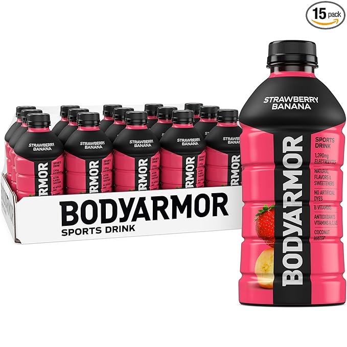 BODYARMOR Sports Drink Sports Beverage, Strawberry Banana, Coconut Water Hydration, Natural Flavors