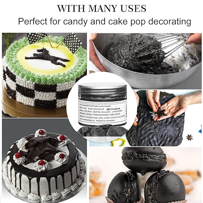 HomeHere Edible Luster Dust Food-Grade Glimmer Powder Glitter for Cake Decorating 7g, Edible