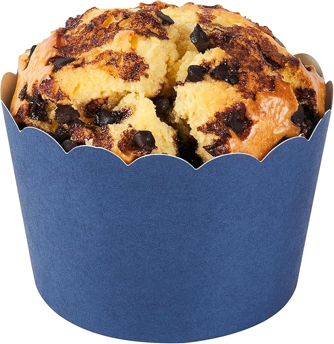 Panificio 10 Ounce Cupcake Wrappers, 200 Scalloped Baking Cups - Oven-Ready, Greaseproof, Midnight