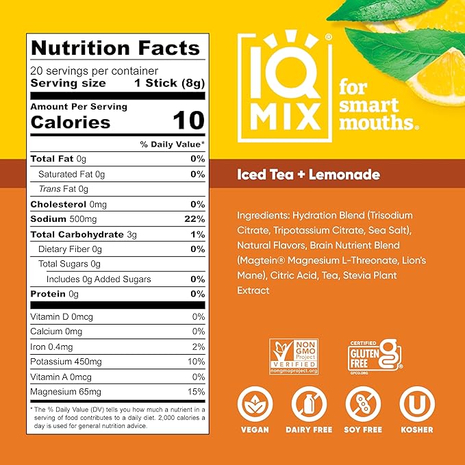 IQMIX Hydration Electrolyte Powder ??4-in-1 Formula for Hydration, Mental Clarity, Mood and
