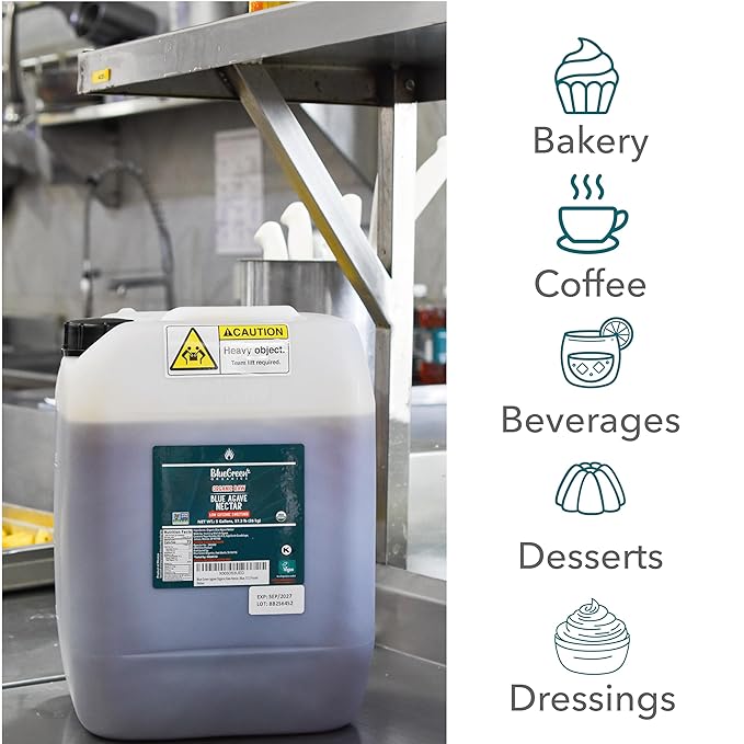 BLUE GREEN ORGANICS, Agave syrup, Agave, Gluten Free, Organic, Sweetener, coffees, pancakes or any