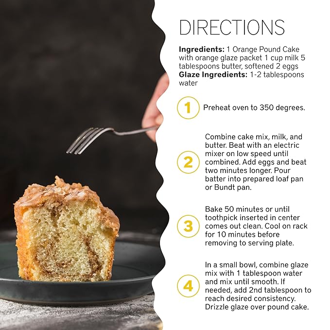 Southern Living Orange Pound Cake Mix, Gourmet, Moist, Buttery & Sweet Flavor with Easy Glaze