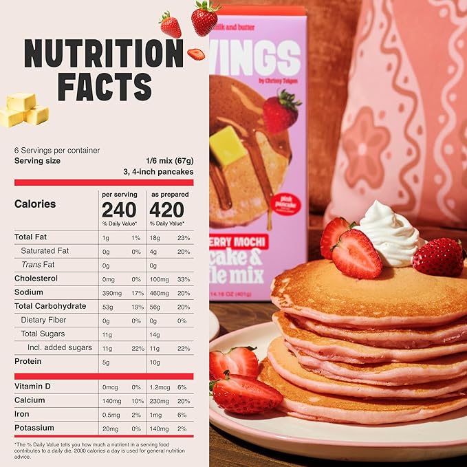 Strawberry Mochi Pancake & Waffle Mix by Cravings by Chrissy Teigen ??3 Pack Mochi Pancake Mix