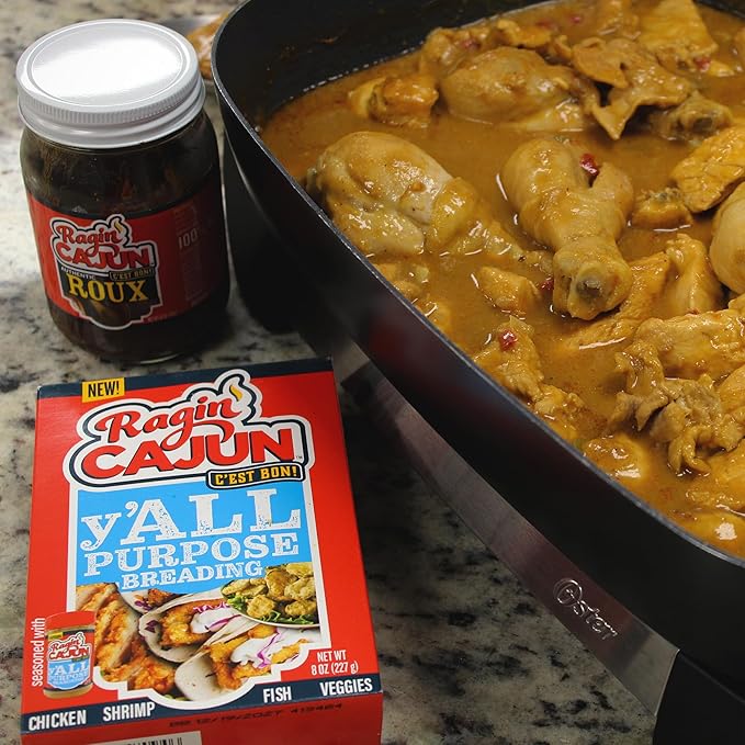 Ragin' Cajun Authentic Roux - 16 oz Jar, No MSG - Louisiana Cajun Base for Gumbo, Stews & Gravies