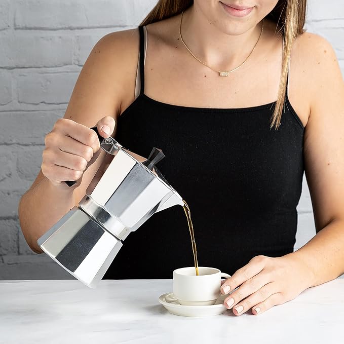 Primula Classic Stovetop Espresso and Coffee Maker, Moka Pot for Italian and Cuban Café Brewing