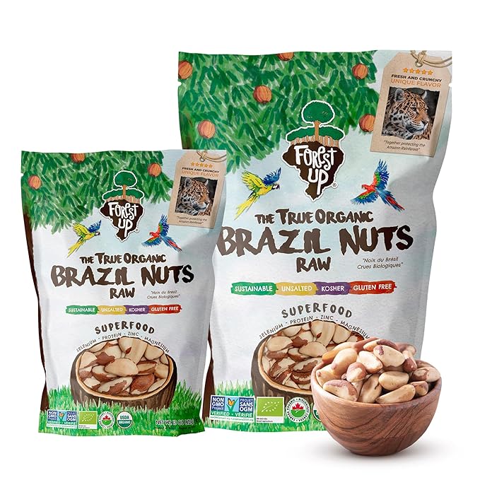 2 Snacks The True Organic Brazil Nuts Medium Size 48 oz 3lbs – Raw and Unsalted – Rich in Vegetable