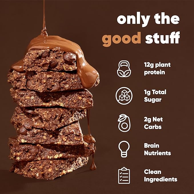 IQBAR Brain and Body Plant Protein Bars - Chocolate Sea Salt - 24-Count Low Carb - Gluten Free