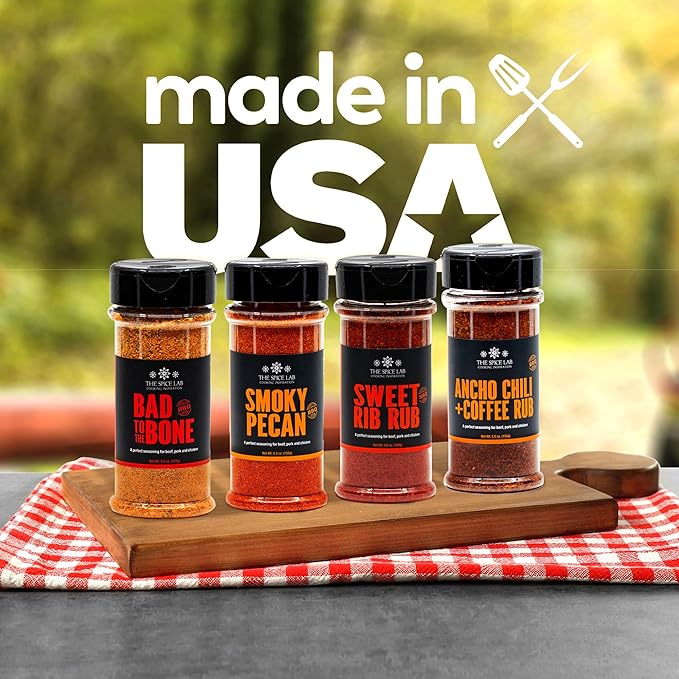 The Spice Lab BBQ Barbecue Spices and Seasonings Set - Ultimate Grilling Accessories Set - Gift Kit