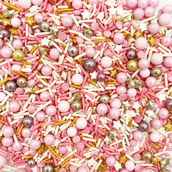 Rose and Gold Sprinkles Sugar Sprinkle Mix Pink Sprinkles Cake Decorations Cupcake Toppers Cookie