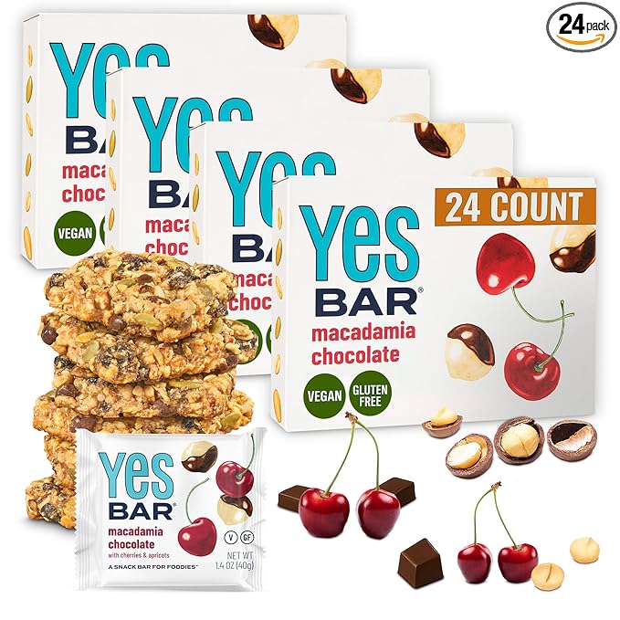 The YES Bar ??Macadamia Chocolate ??Plant Based Protein, Decadent Snack Bar ??Vegan, Paleo, Gluten