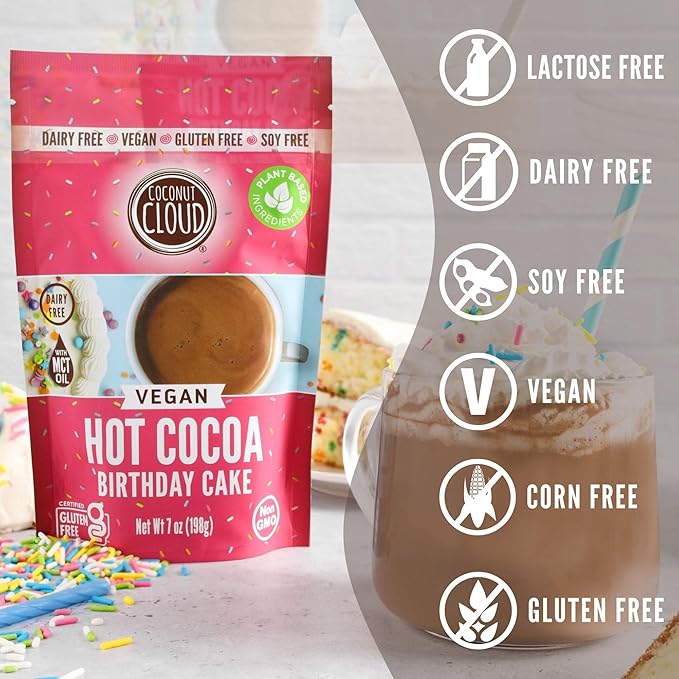 Coconut Cloud Vegan Hot Cocoa, Birthday Cake, 7 oz (198 g)