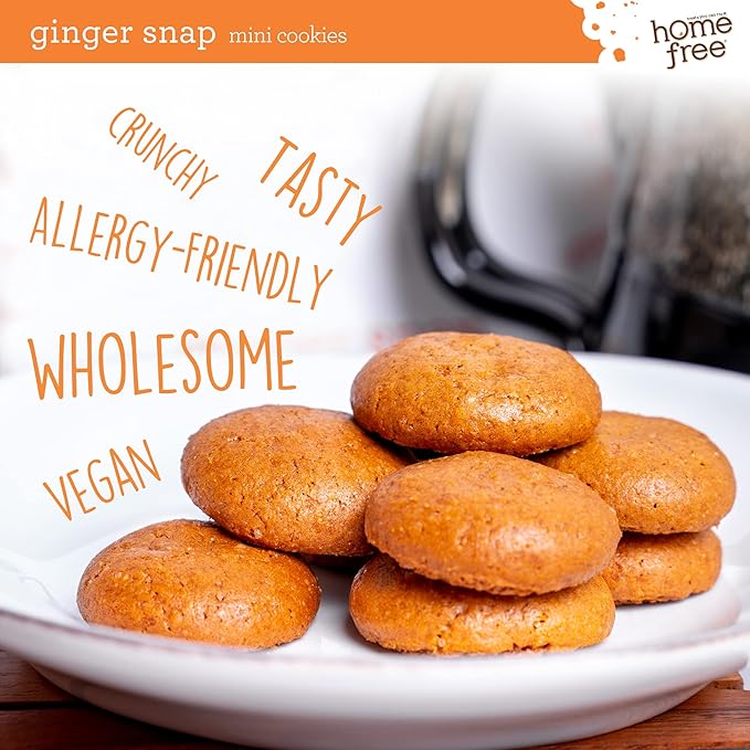 Homefree Mini Ginger Snap Cookies, Gluten Free, Nut Free, Vegan, School Safe and Allergy Friendly