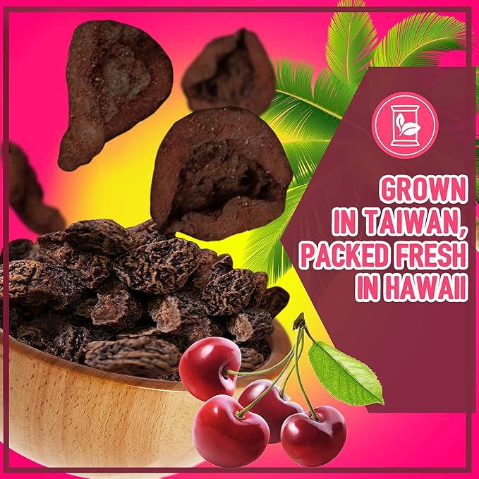 Asia Trans Seedless Li Hing Mui Cherry | Hawaiian Favorite | Naturally Sweet Dried Fruit Candy with