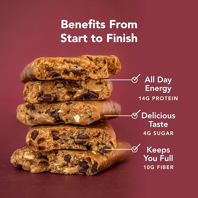 ALOHA Organic Plant Based Protein Bars - Oatmeal Chocolate Chip - 12 Count, 1.9oz Bars - Vegan