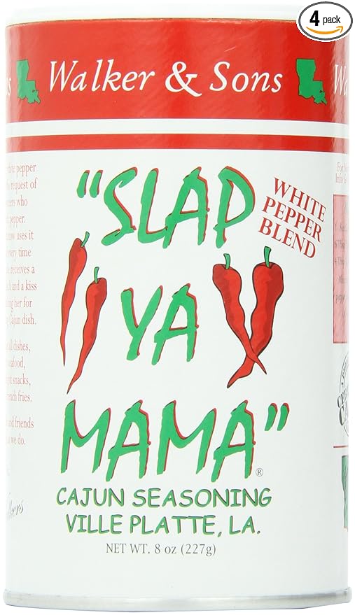 SLAP YA MAMA Cajun Seasoning, Hot, 8-Ounce (Pack of 4)