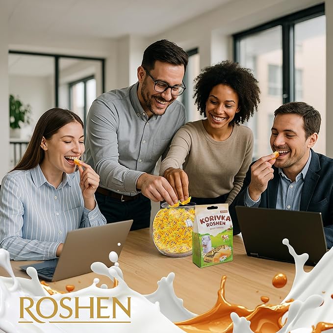 Roshen Korivka Milk Fudge Candy, 13.33oz (378g), Approx. 14 Pieces, Ukrainian Non-Glazed Dairy