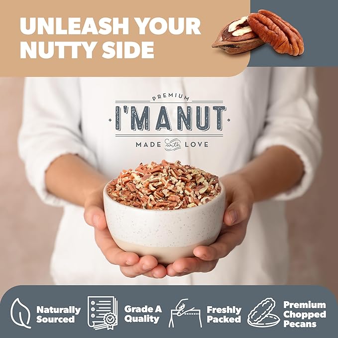 Premium Raw Chopped Pecans 64oz (4 lb) | American-Grown, Non-GMO | Batch Tested Gluten & Peanut