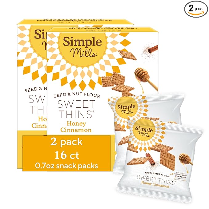 Simple Mills Snack Packs Honey Cinnamon Seed & Nut Flour Sweet Thins, Paleo Friendly & Delicious