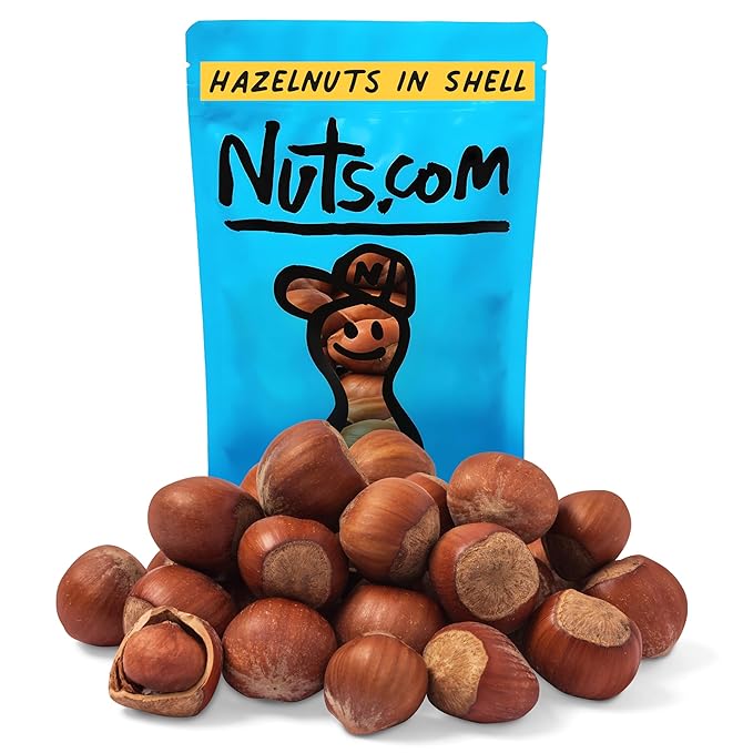 Nuts.com Oregon Hazelnuts in Shell, Filberts 1 lb Bag - Whole Raw Jumbo Hazelnuts - Gourmet