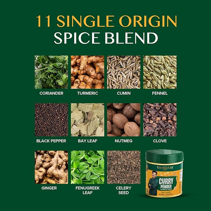 VAHDAM Authentic Indian Curry Powder (50g, 1.76 Oz), Crafted by 8 times Michelin-starred chef Vikas