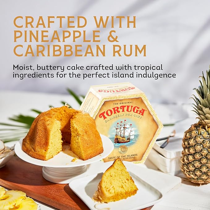TORTUGA Caribbean Pineapple Rum Cake - 16 oz Caribbean Pineapple Rum Cakes - The Perfect Premium