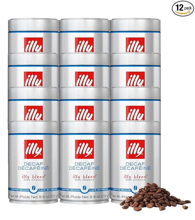 Illy Whole Bean Coffee, Decaffeinated - Medium Roast - Mild & Balanced - 100% Arabica - Whole Beans