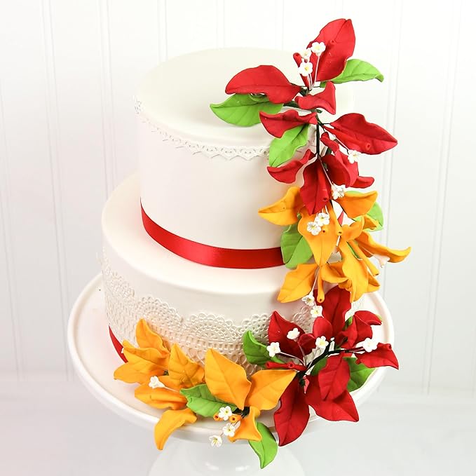 Global Sugar Art Exquisite Red Bougainvillea Sugar Cake Flowers, 6 Count by Chef Alan Tetreault