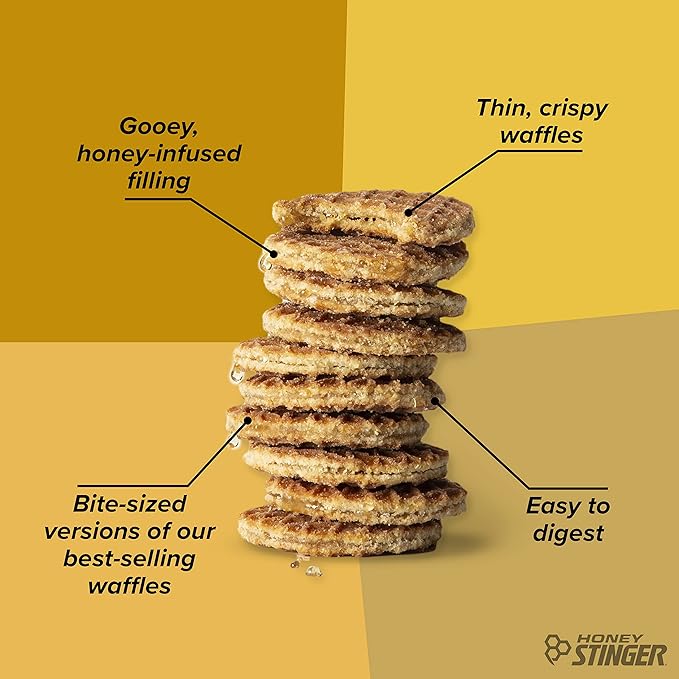 Honey Stinger Organic Mini Honey Waffles, Energy Stroopwafel for Exercise, Endurance and