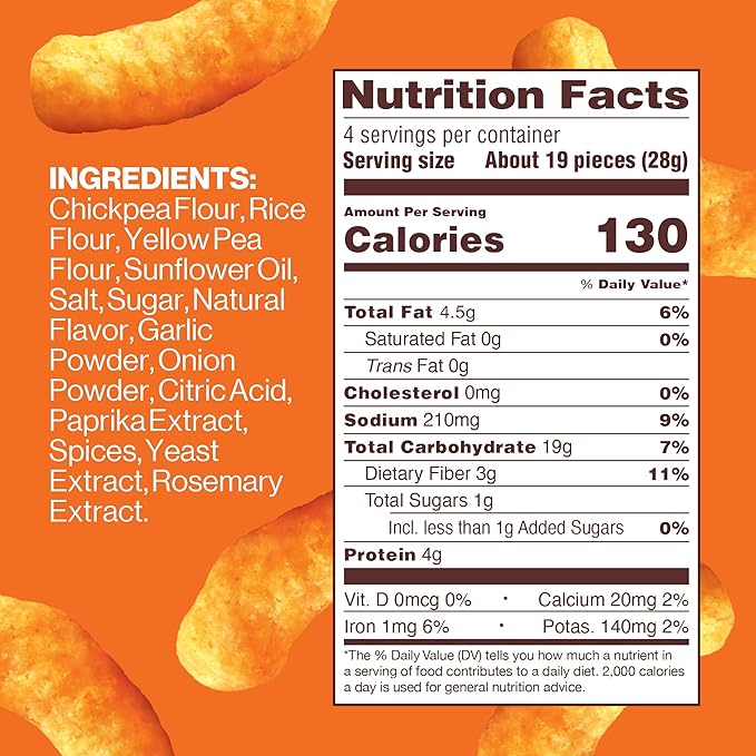 Hippeas Chickpea Puffs, Cheezy Vibes, 4 Ounce (Pack of 6), 4g Protein, 3g Fiber, Vegan