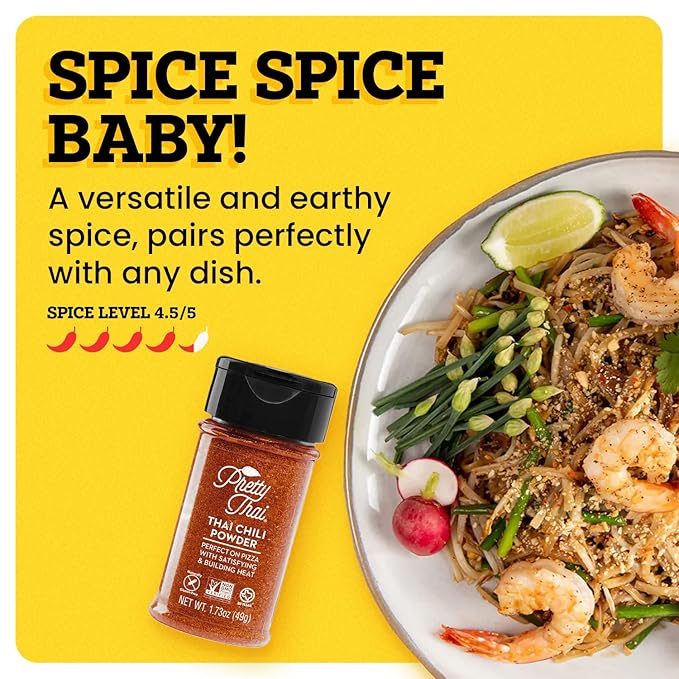 Pretty Thai Chili Powder - 1.7oz, Pack of 6 I Chili Seasoning Mix with Dried Thai Chili Flakes