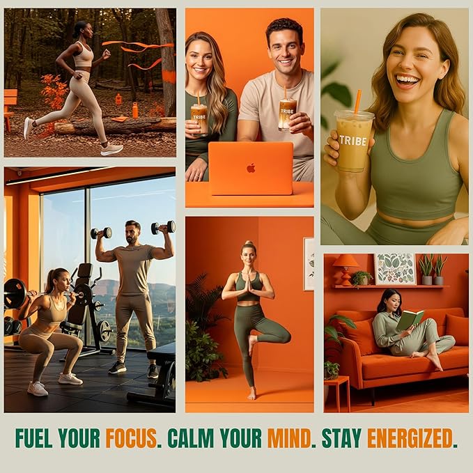 TRIBE 6 Mushroom Coffee + MCT Oil, Creamy Instant Barista Blend - Clean Daily Energy, Focus, Immune