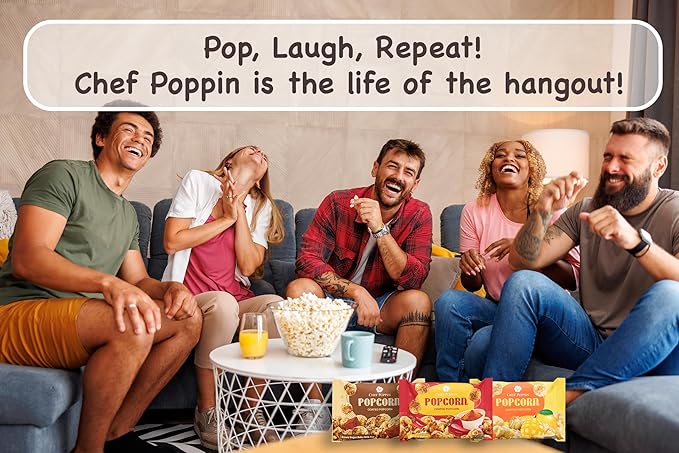 CHEF POPPIN Asian-Style Gourmet Flavored Popcorn, Non-GMO Corn, All Natural, Chili & Spice, 50g