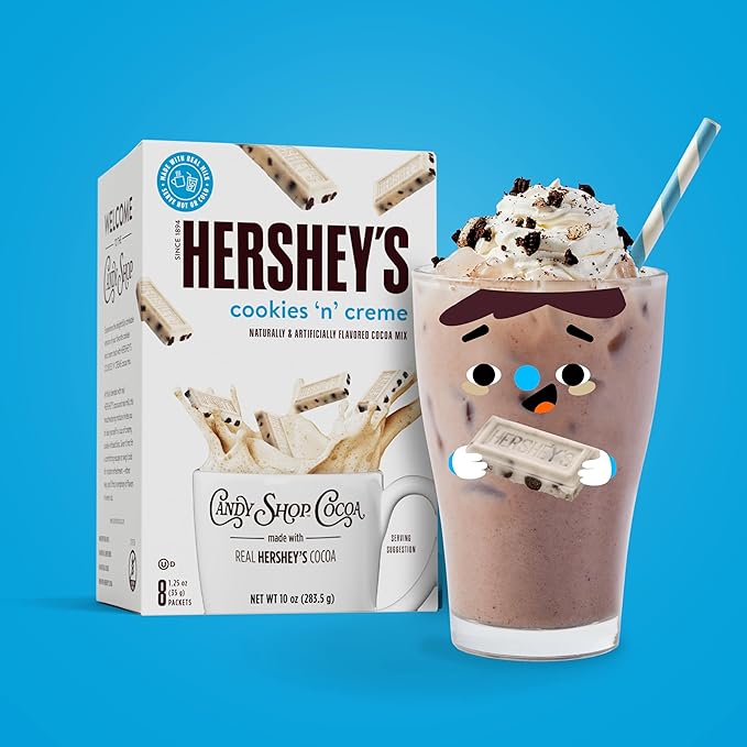 Candy Shop Cocoa HERSHEY'S COOKIES 'N' CREME Cocoa Mix Hot Chocolate Make Hot or Iced Cocoa Made