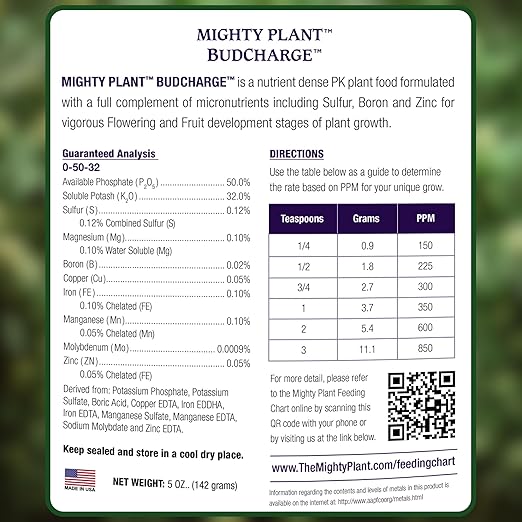 Bloom Booster Flowering Enhancer & Heavy Harvests – High-Density PK Formula – BudCharge 0-50-32 |