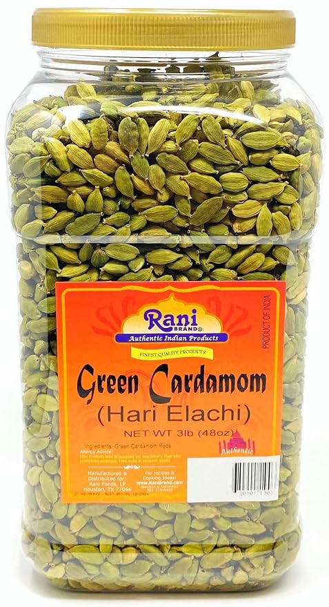 Rani Green Cardamom Pods Spice (Hari Elachi) 48oz (3lbs) 1.36kg PET Jar ~ All Natural | Vegan |